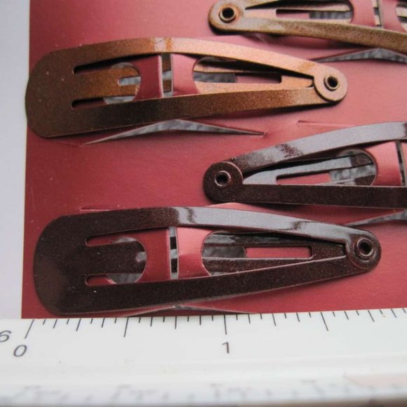 Goody Color Collection Shades of Red 8 Hair Elastics 4 Snap Clips Orange Shiny - Picture 3 of 8